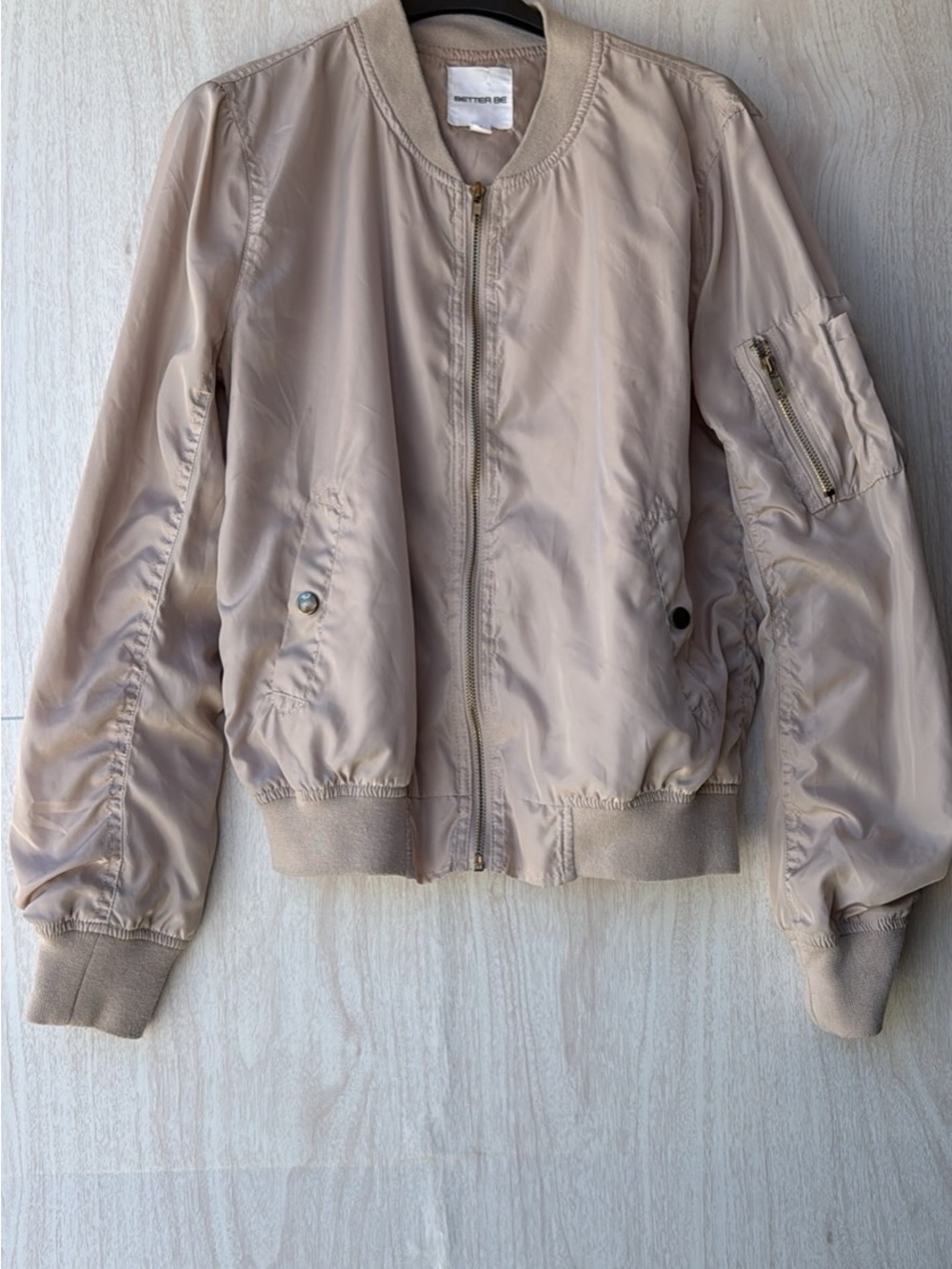 Better Be Light Beige Bomber Jacket
